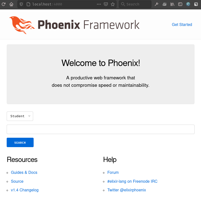 Modified Phoenix quick start with a form